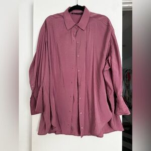 ZARA OVERSIZED WOMENS SATIN BUTTON DOWN SIZE SMALL